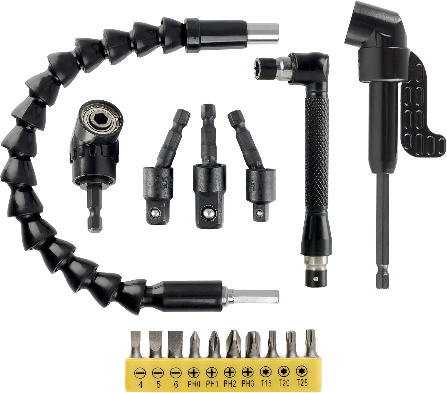 Stalwart Flexible Drill Bit Extension and Accessories, 17-Piece Set