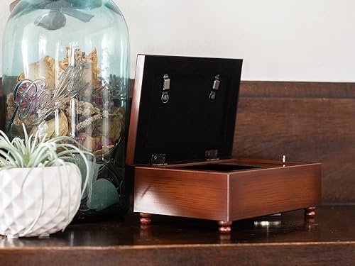 Miniatura 6 de Cottage Garden Caja de música pequeña con diseño de Dios a tu lado de la Primera Comunión con cuerda de madera que reproduce el aleluya de Handel