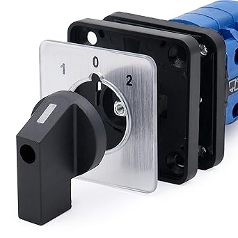BAOMAIN 40A Rotary Cam Changeover Switch AC 660V 3-Phase 12-Terminal SZW26-40/D303.3 1-Pack 3-Position Latching Universal Cam Switch for Motor Reversing and Power Supply Transfer