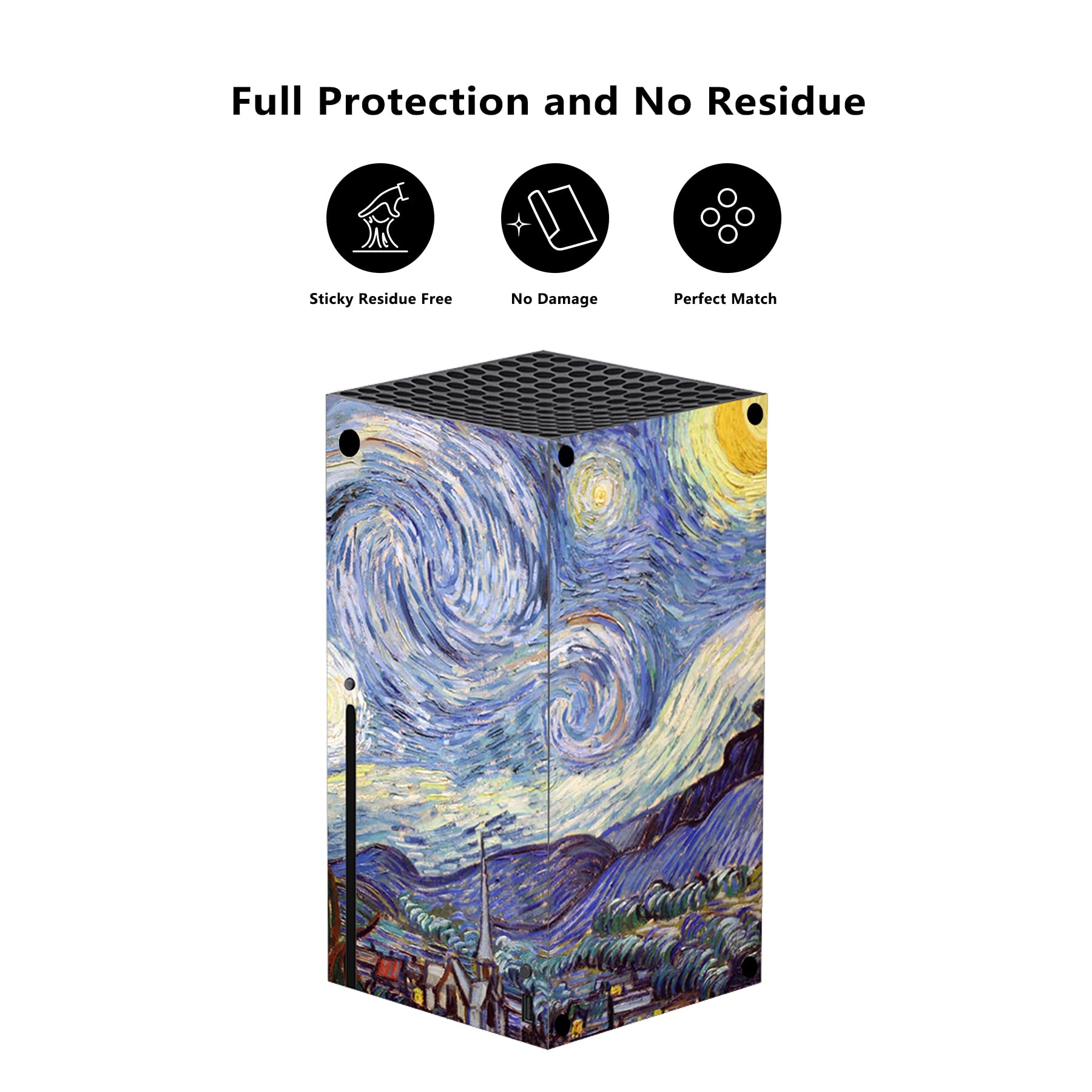 PlayVital Adesivo Skin per Xbox Series X Console&Controller Sticker Decal Cover Vinile per Xbox Series X-Notte Stellata