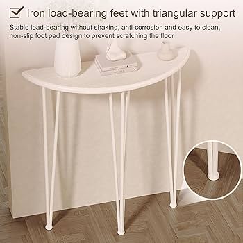 Amazon｜玄関テーブル 半円コンソールテーブル 木製ソファテーブル