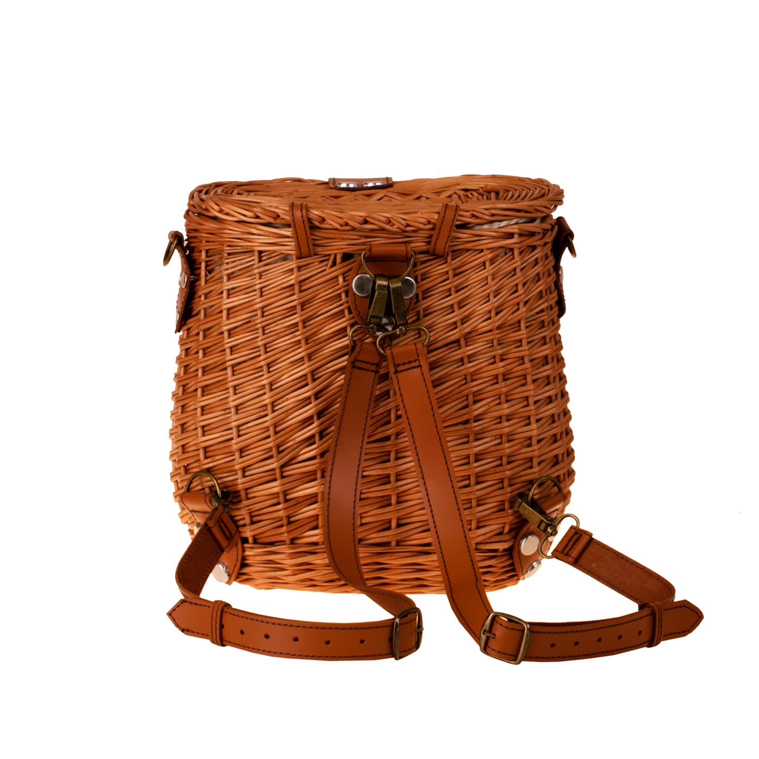 Korbtasche aus Weide geflochten Flechttasche mit dem Tragegurt aus Leder Damentasche aus Korbgeflecht Schultertasche Strandtasche Rucksack