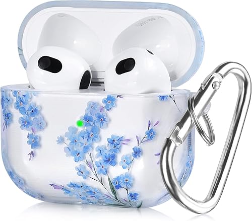 Miniatura 1 de QINGQING - Funda rígida protectora para Airpods 3 compatible con funda rígida con llavero para Airpods de 3 generación lanzado 2021 a prueba de