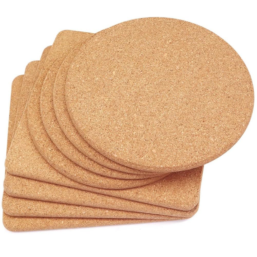 CTRLZS High Density Fine Particle Thick Cork Trivets 7.8Inch Heat Cork Coaster Cork Placemats