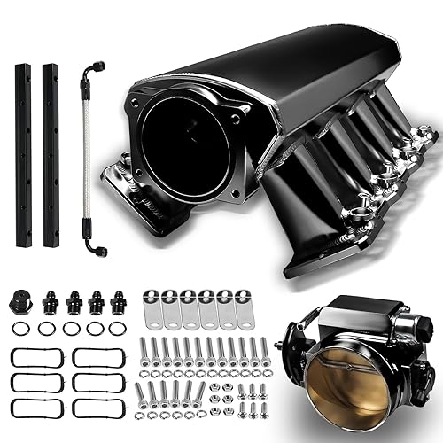 Endxedo Colector de admisión de 3.622 in con rieles de combustible + cuerpo del acelerador y sensores de posición del acelerador TPS IAC compatible