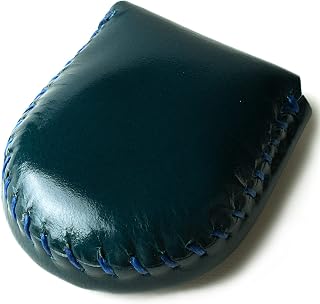 [東京下町工房] 本革コインケース 小銭入れ 完全手作り 手縫い仕上げ コンパクト 使いやすさ (ダークグリーン, Small)