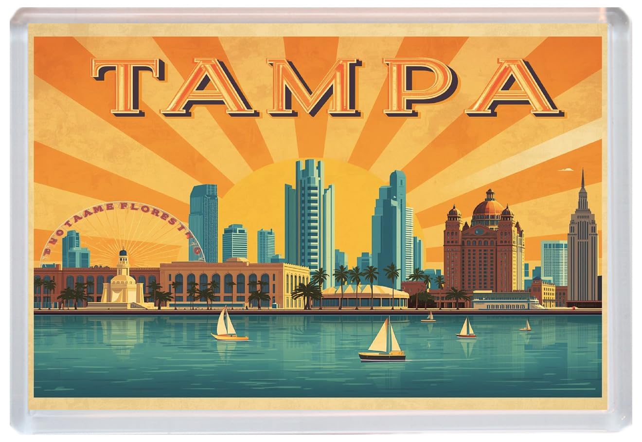 Tampa - Florida - Jumbo Artistic Fridge Magnet 96 x 67mm BBSFHM3485