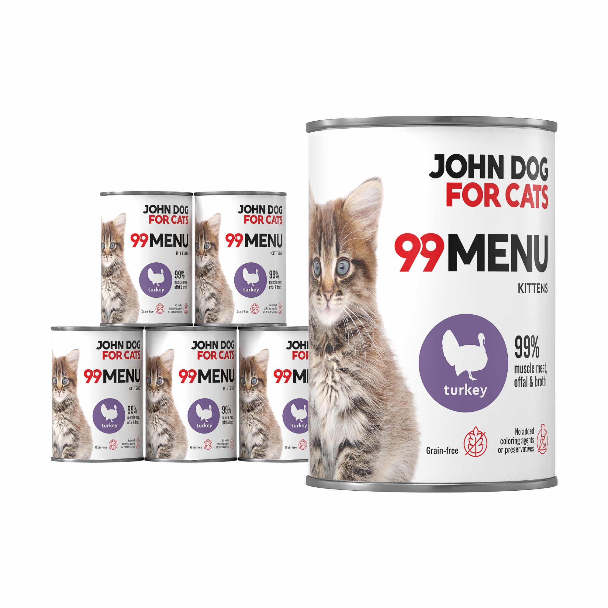 JOHN DOG KARMA MOKRA for Cats 99 MENU KOCIAK INDYK 400g*6