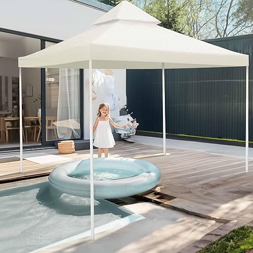 Miniatura 8 de Yescom Cubierta superior de repuesto para toldo UV30+ de 8 x 8 pies, color blanco para patio al aire libre, tienda de campaña Y0018T07