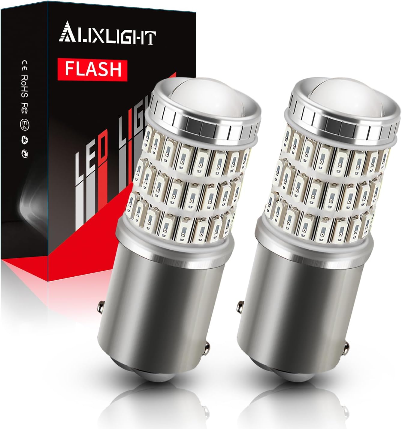 AUXLIGHT LED Strobe/Flash Brake Tail Light Bulbs 2057 1157 LED Bulb Red 320% Brighter 2357 7528 2057A 1157A BAY15D Led Bulbs for Tail Stop Brake Lights (Brilliant Red, Pack of 2)