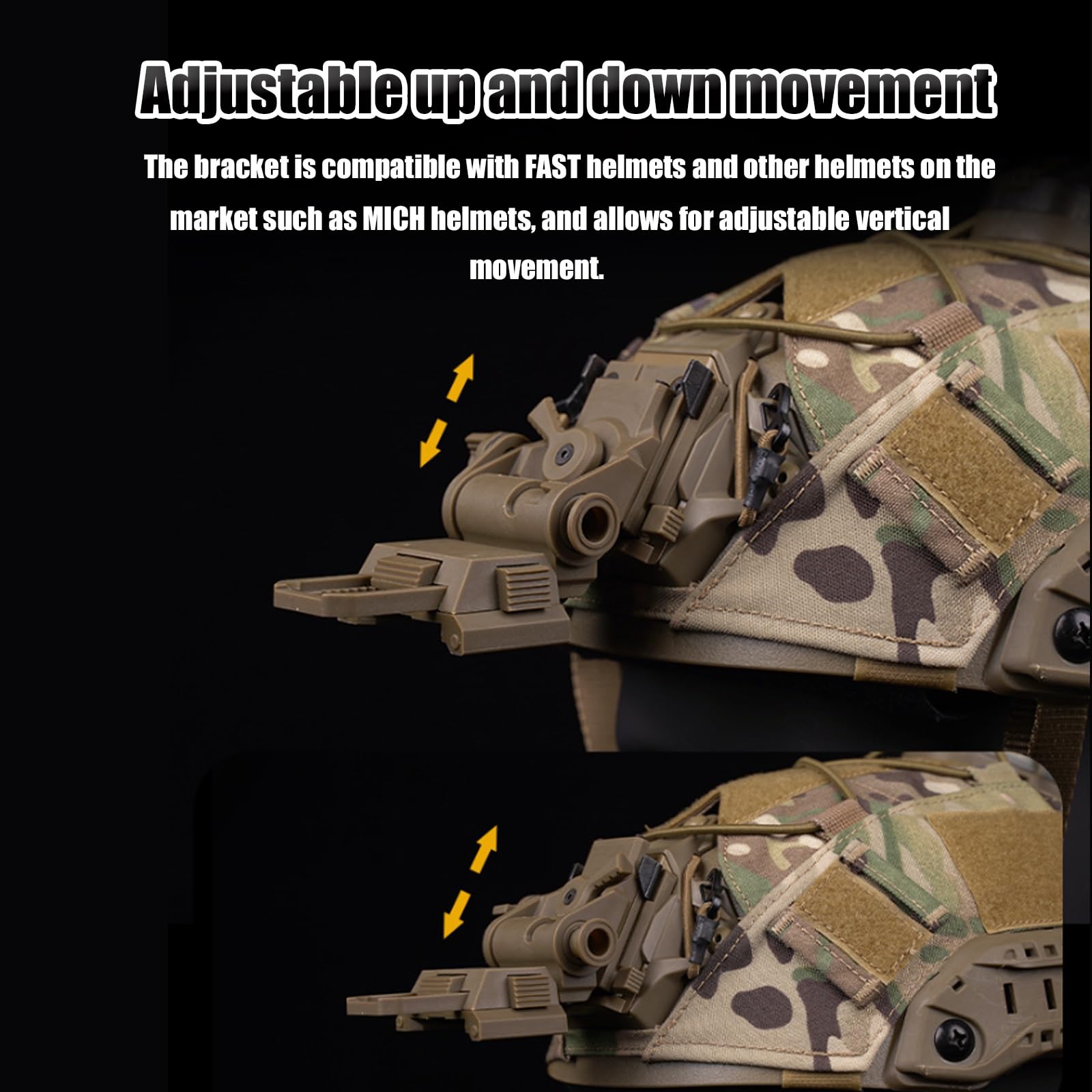 Supporto Tattico per Casco per Visori Notturni NVG, Modello L4g24, Previene L'allentamento e le Vibrazioni, Compatibile con I Supporti per Testa PVS15/18/GP