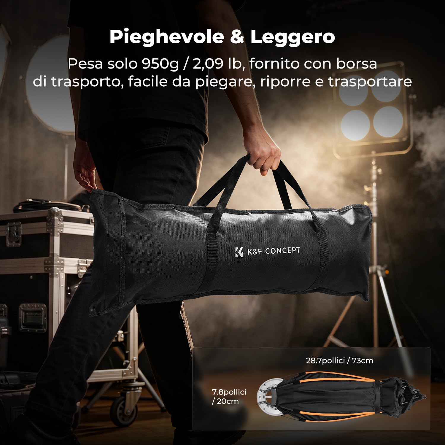 K&F CONCEPT 90cm/35''Rapido Sgancio Softbox con Griglia+Giffusore+Borsa | Attacco Bowens, compatibile con luci COB ideale per ritratti, matrimoni, riprese video e streaming live,LK08
