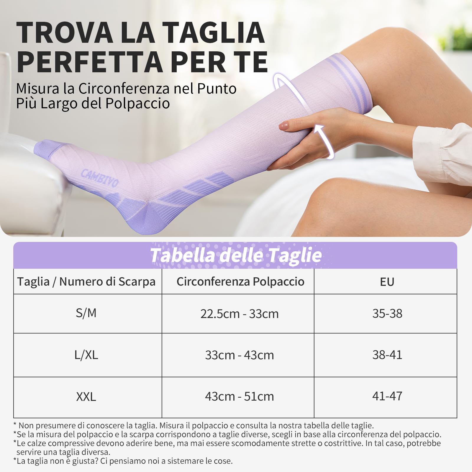 CAMBIVO Calze Compressione Graduata Donna Uomo 3 Paia, Calze a Compressione Graduata 20-30mmHg, Calze Antitrombo Elastiche a Compressione, Gambaletti Calzini per Sportive, Vene Varicose, Aereo, Corsa
