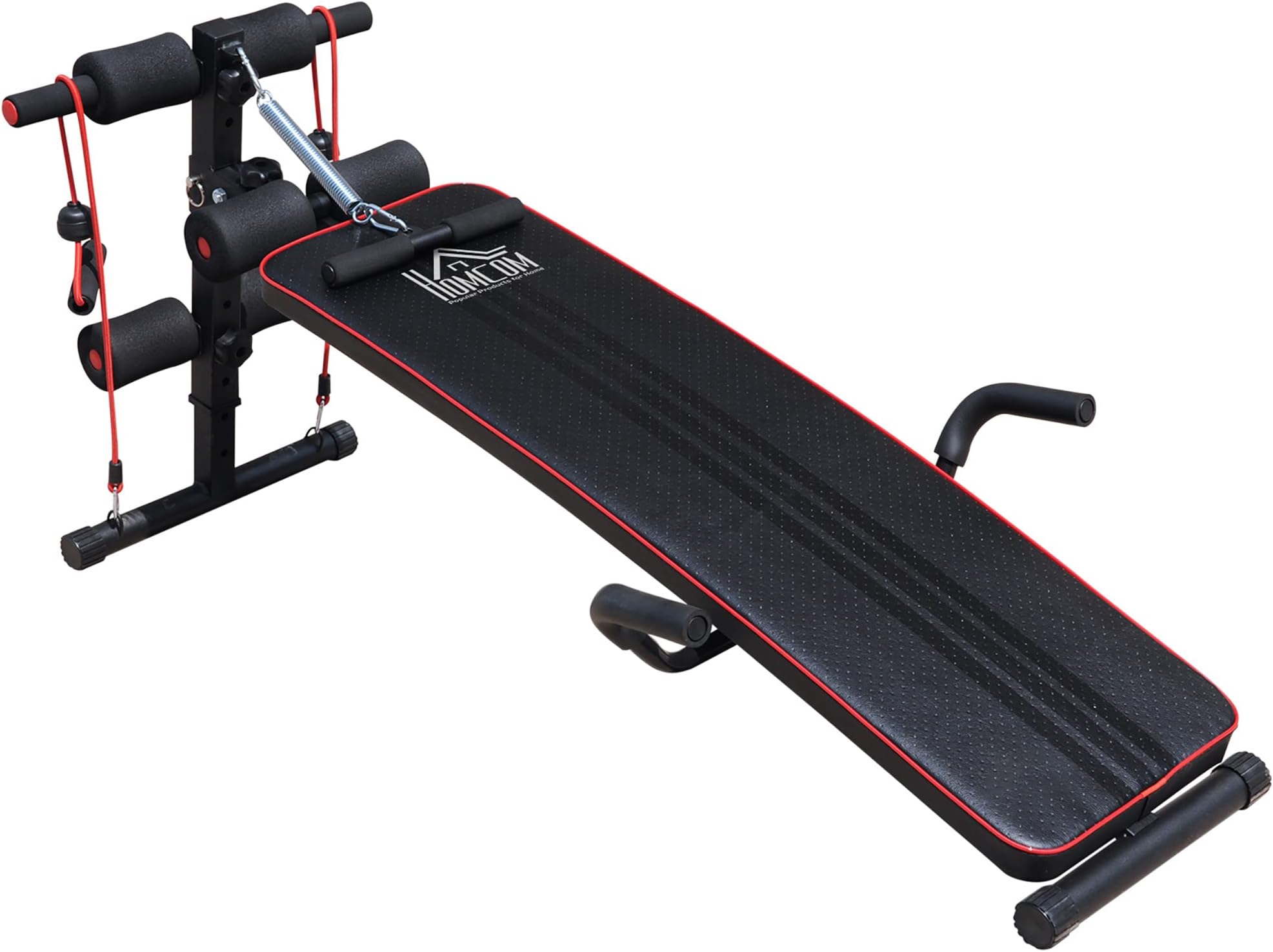 HOMCOMSit Up Bench Core AB Workout Fitness Excercise Machine Adjustable Thigh Support Home Gym Black
