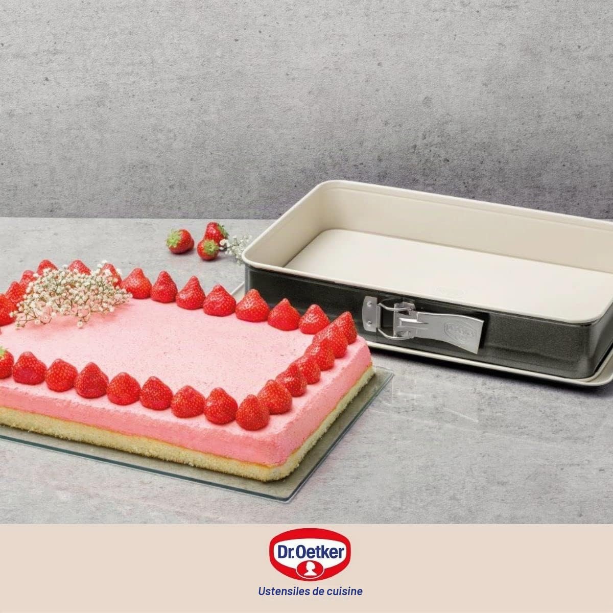 Dr. Oetker Moule à Gâteau Rectangulaire Avec Charnière, Plat à Lasagne, Acier, Céramique, 38 x 25 x 7 cm, Noir 9