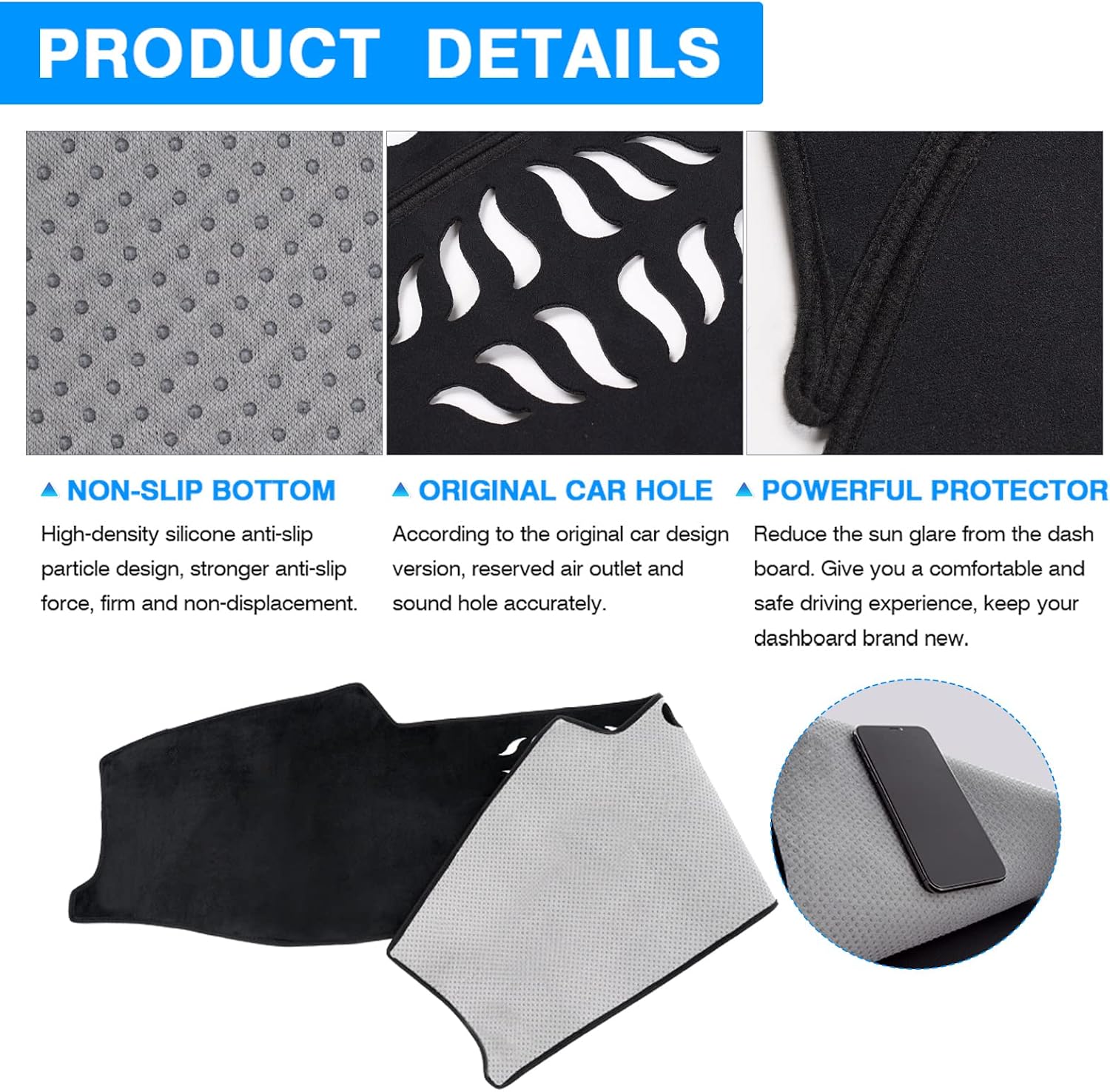  Dashboard Cover Mat for 2023 2024 2025 Kia Sportage Accessories Dash Cover Flannel Dash Mat Sunshade Glare UV Rays Protector thumbnail