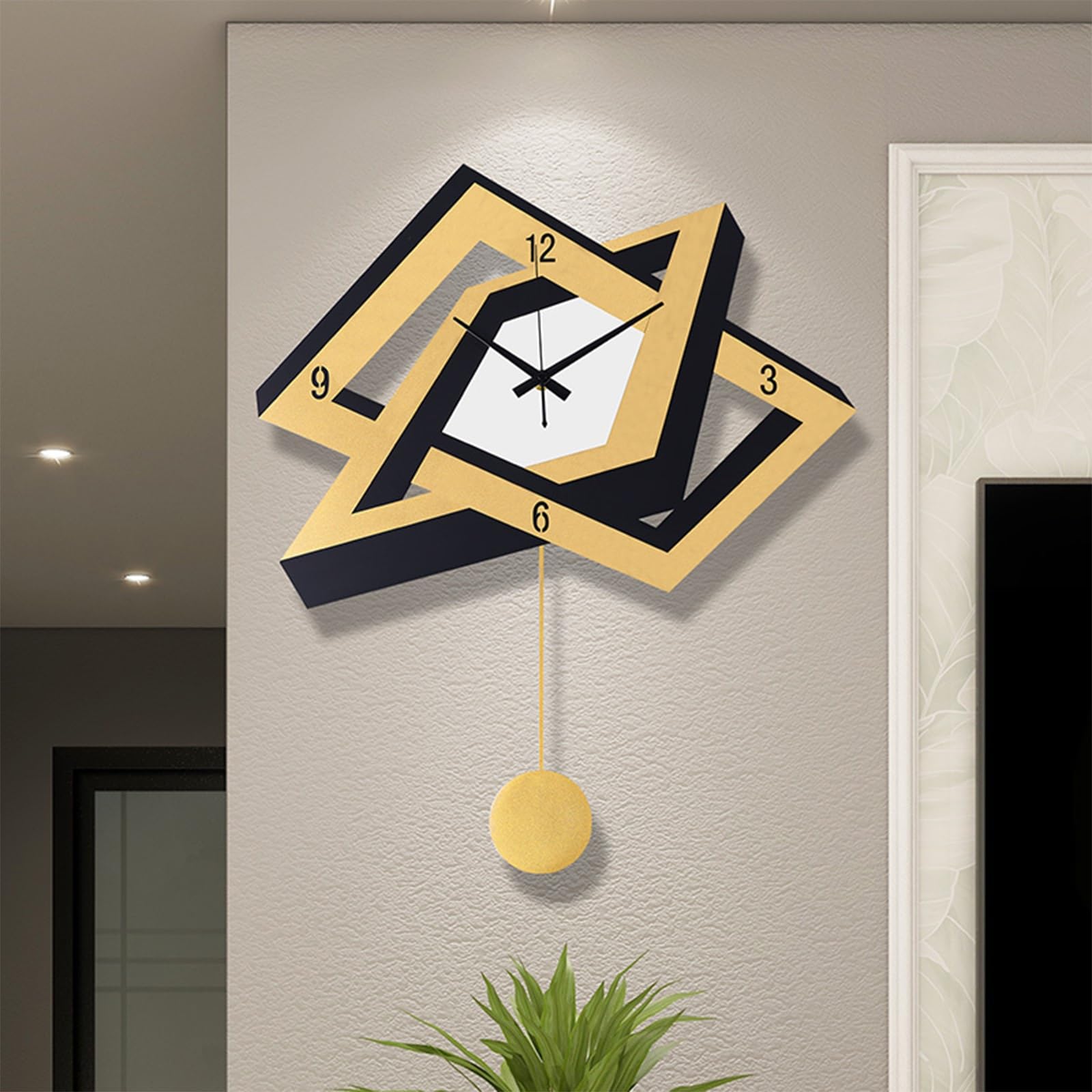 Horloge murale 3D moderne silencieuse pour travailler sans tic-tac