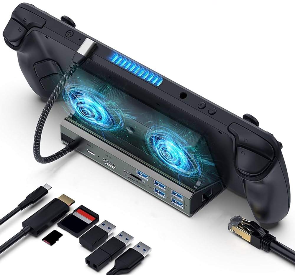 SteamDeck 256GB LCD（Docking Station付き） Steam Deck Docking Station com 2 ventiladores, interface