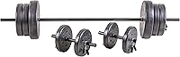 US Weight 105 lb Adjustable Barbell Dumbbell Set with 6ft Steel Bar - Home Gym Weight Lifting Kit, Black