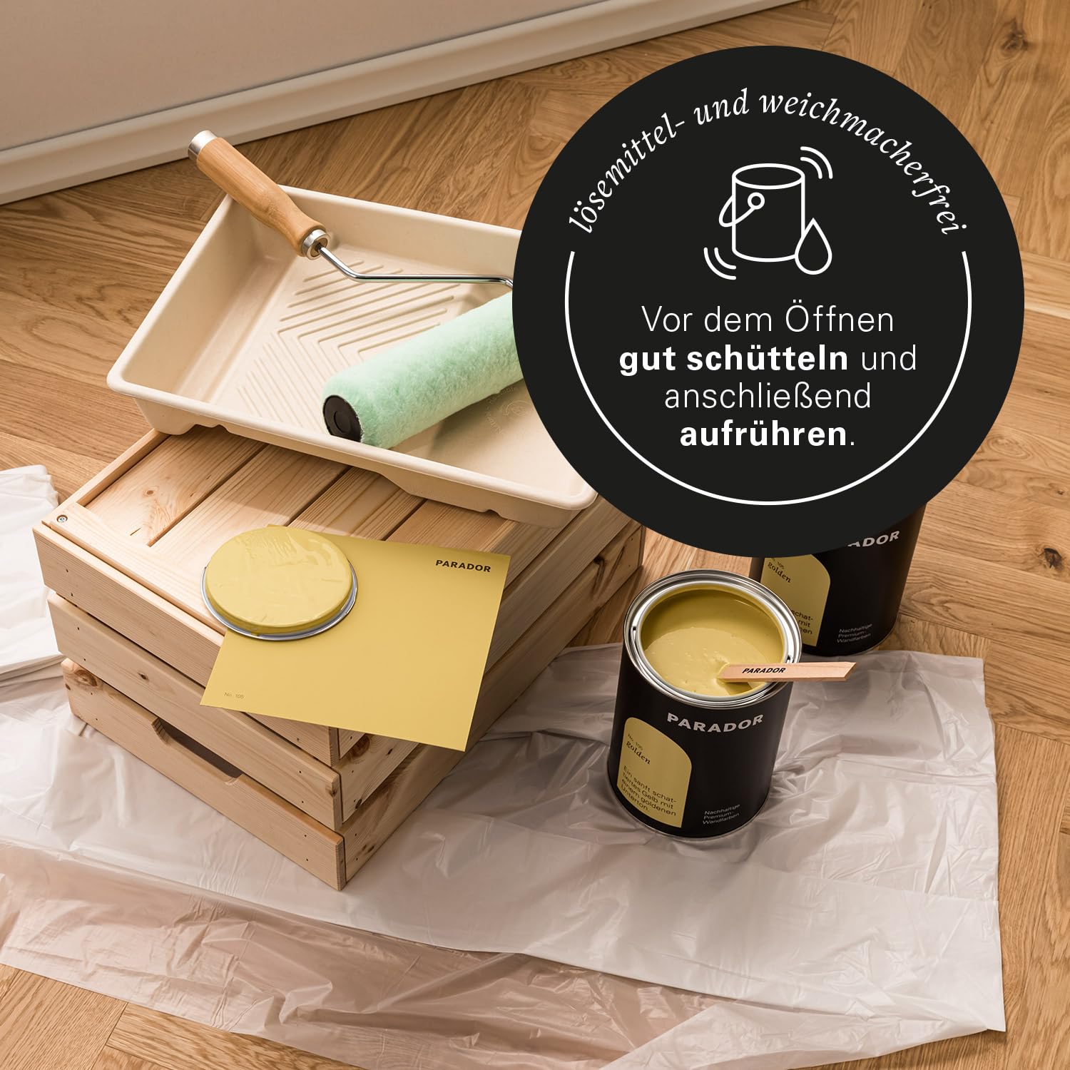 Parador Wandfarbe Oat Milk creme beige 2,5 L - nachhaltige Premium Innenfarbe matt - hohe Deckkraft tropffest spritzfest ergiebig schnelltrocknend geruchsneutral vegan