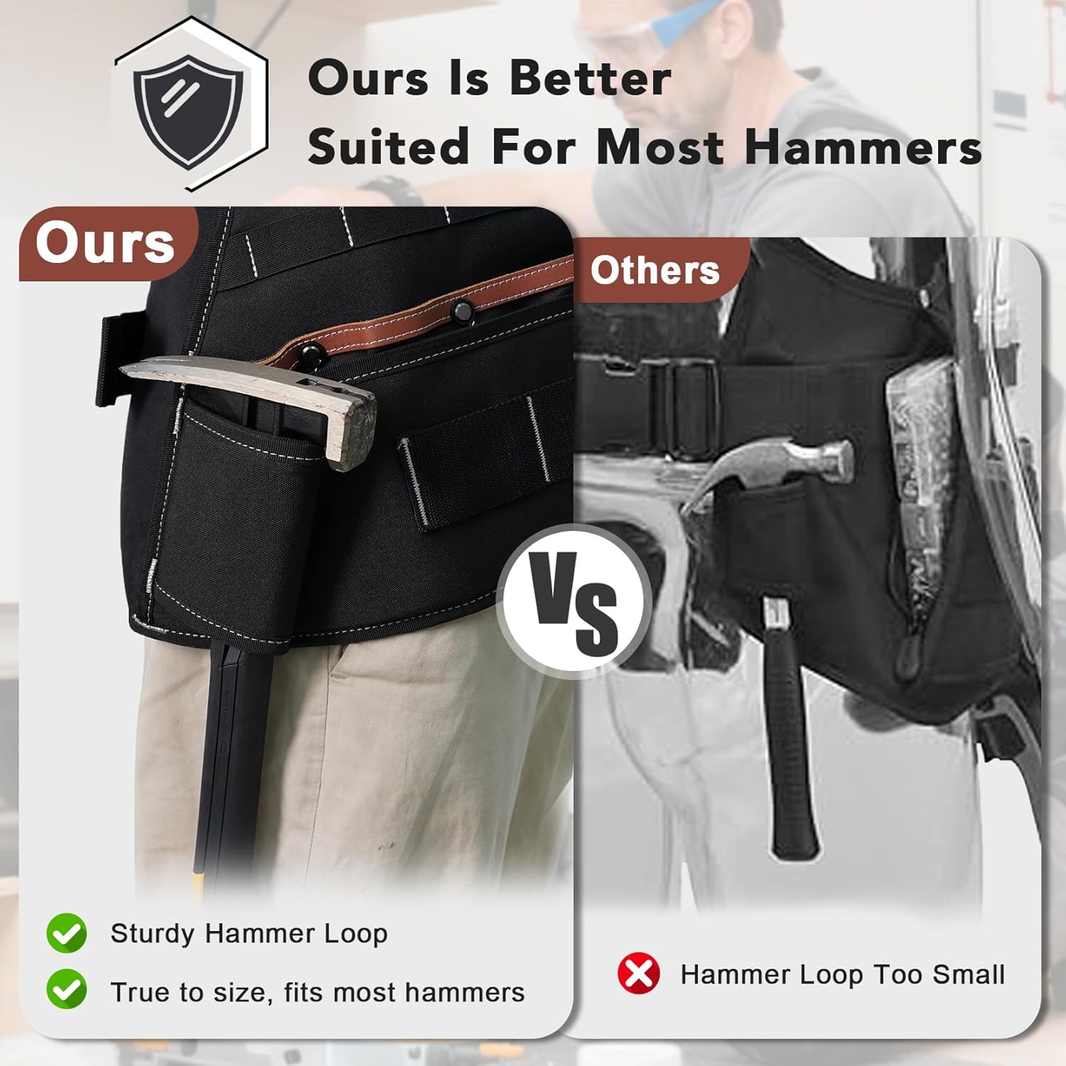 KUNN Leather Tool Vest for Men – Adjustable 37-Pocket Work Vest for Electricians, Carpenters, and Construction Workers - Image 6