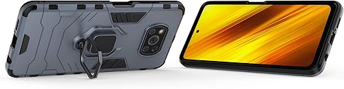 Miniatura 2 de Funda compatible con Xiaomi Poco X3 NFC, compatible con Xiaomi Poco X3 ProPoco X3 Case Ring Stand 2 en 1 Funda Azul