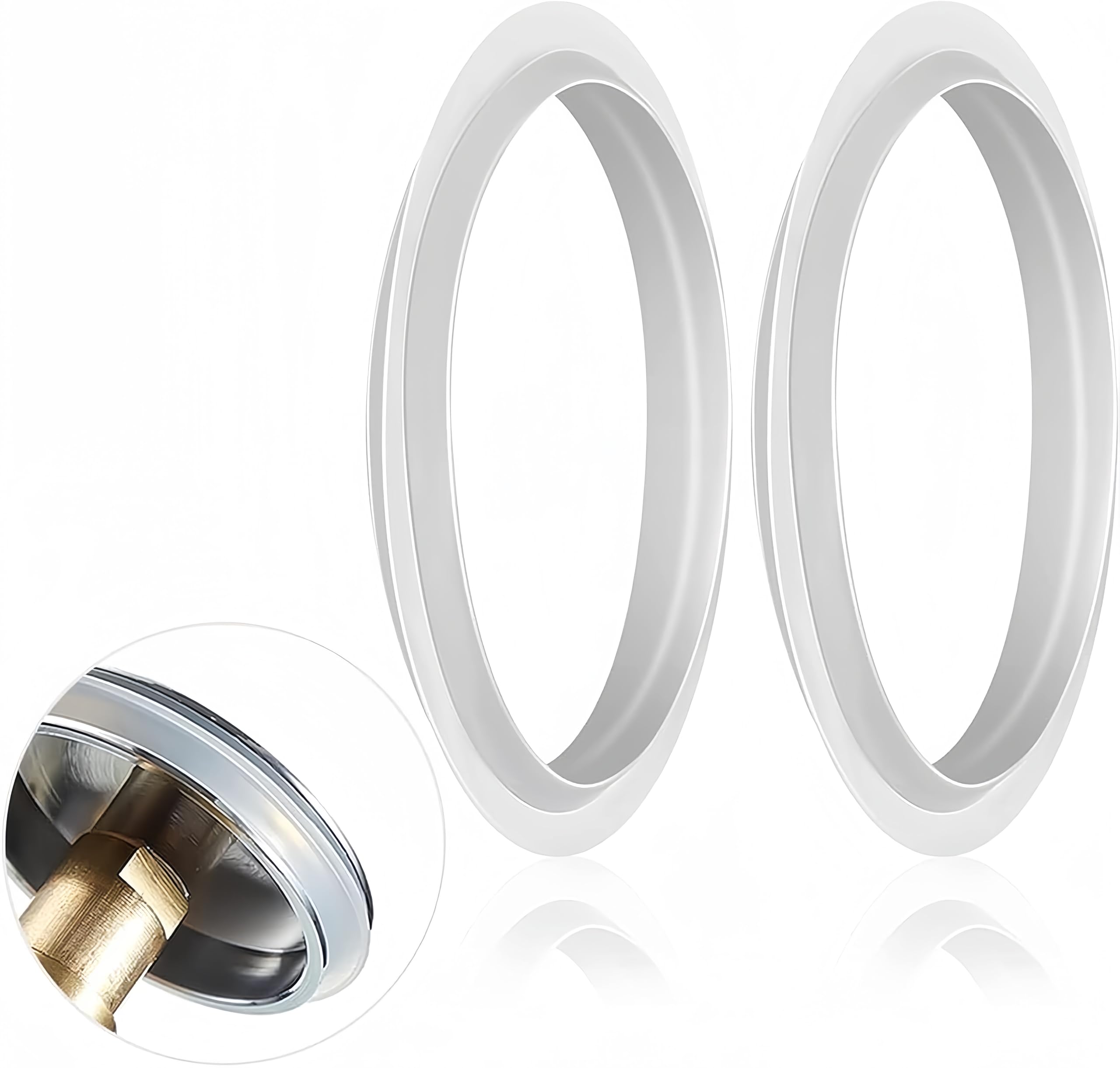 Photo 1 of 2Pcs Bathroom Sink Plug SiliconeSeal Washers, Bathroom Pop Up Sink Plugs Replacement Washers 31mm