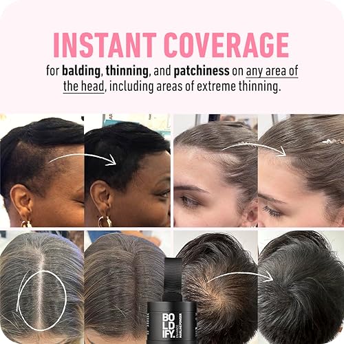 Miniatura 2 de Boldify Fibra capilar y polvo de línea de cabello: paquete de construcción y ocultación – Espesante de cabello indetectable para cabello fino, polvo
