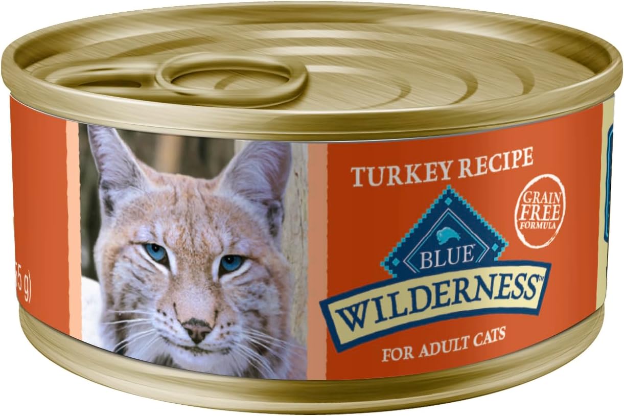 Wilderness Natural High-Protein Grain-Free Wet Food for Adult Cats, Turkey Paté, 5.5-oz. Cans, 24 Count