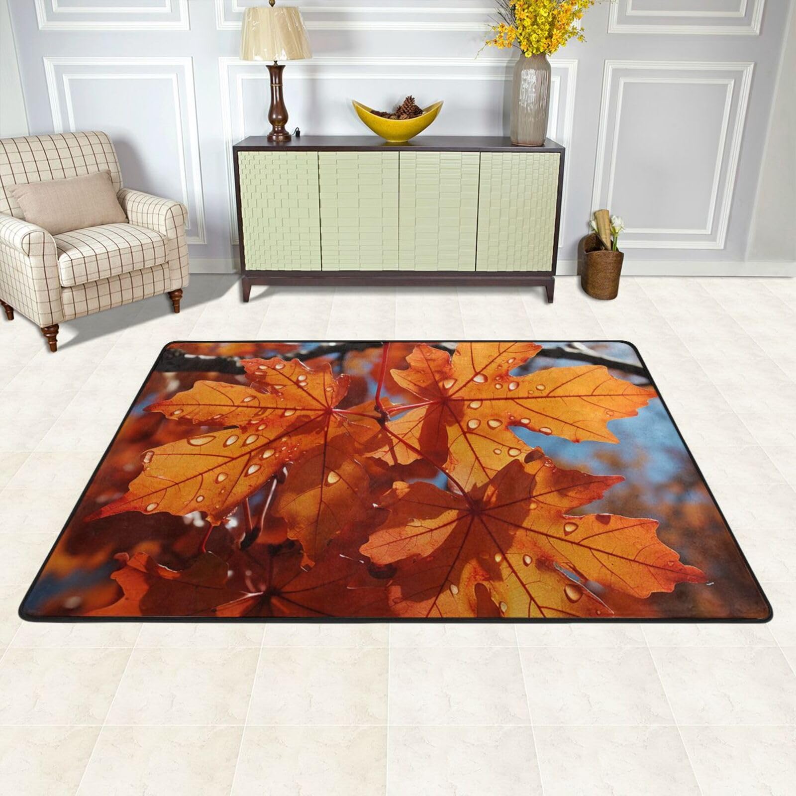 Tapis lavable pour sol glissant grand tapis absorbant d'automne