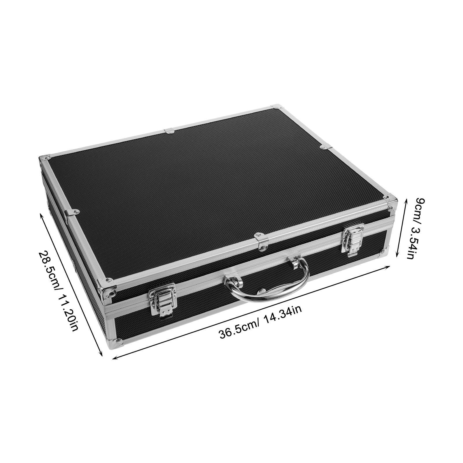Valigetta Rigida per Microfoni Cordless con Maniglia, Custodia in Lega di Alluminio e Schiuma, Organizer Portatile per 4 Microfoni, per Viaggi