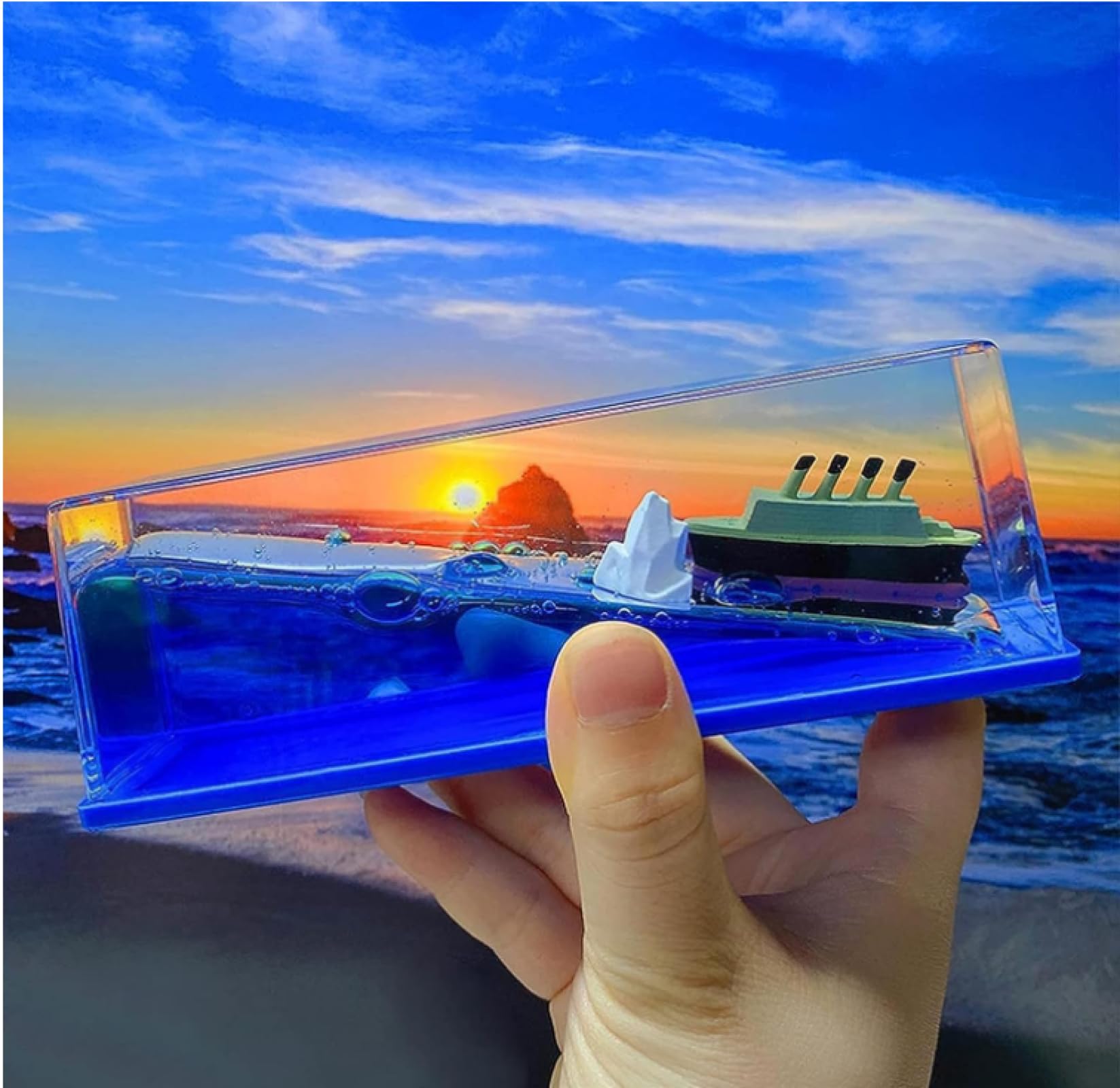 Regalos originales de barco sin hundimiento en botella de deriva de fluidos para escaparate y hogar
