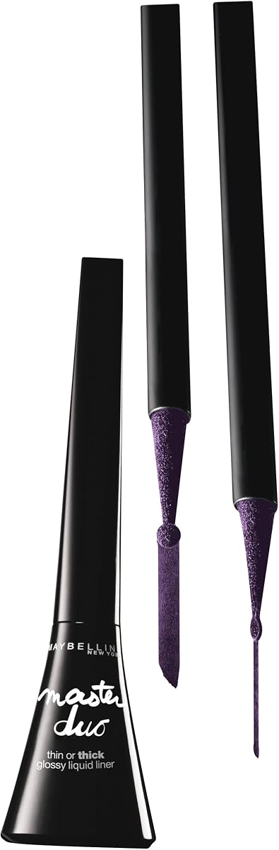 Maybelline New York Eye Studio Master Duo Glossy Liquid Liner, Violet Luster, 0.05 Fluid Ounce