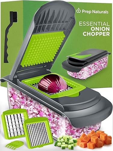 Picador de verduras, picador de verduras - Cortador de verduras, picador de alimentos y picador de cebolla - Picador de verduras con contenedor,