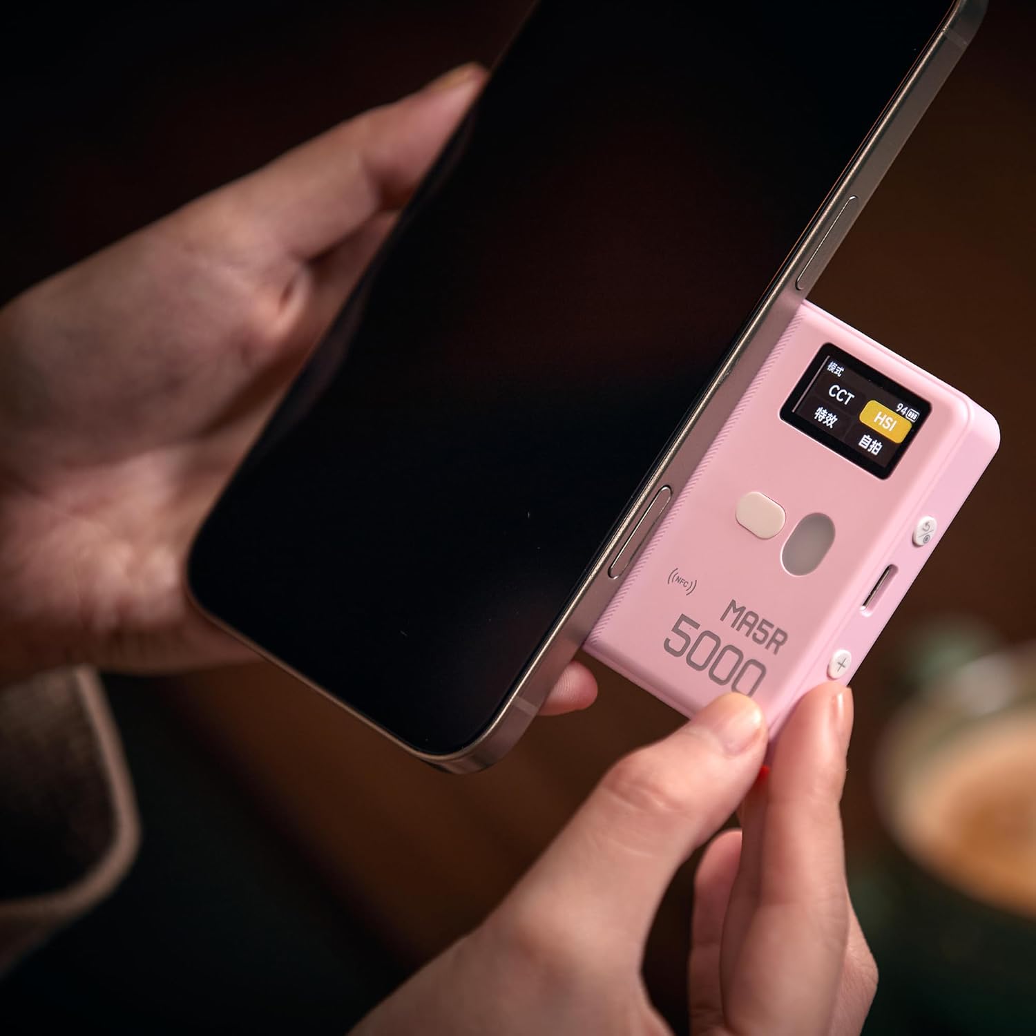 GODOX MA5R RBG Video Light, Magnetic Charging Full-Color Selfie Lighting Mini on Camera Lights, 14 FX Modes Supports Both NFC/Bluetooth Connectivity (White)