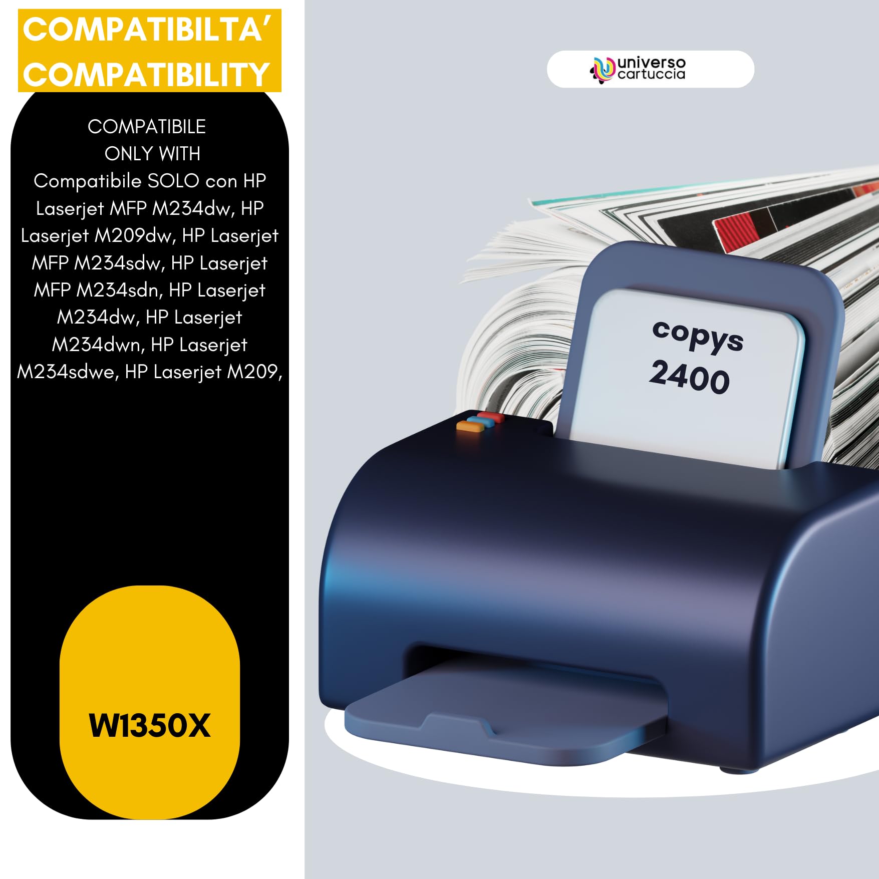 Lot De 2 Toners Skydo 135A Compatibles HP 135A/135X - Pour LaserJet M209dw, M234dw, MFP, 1100 Pages