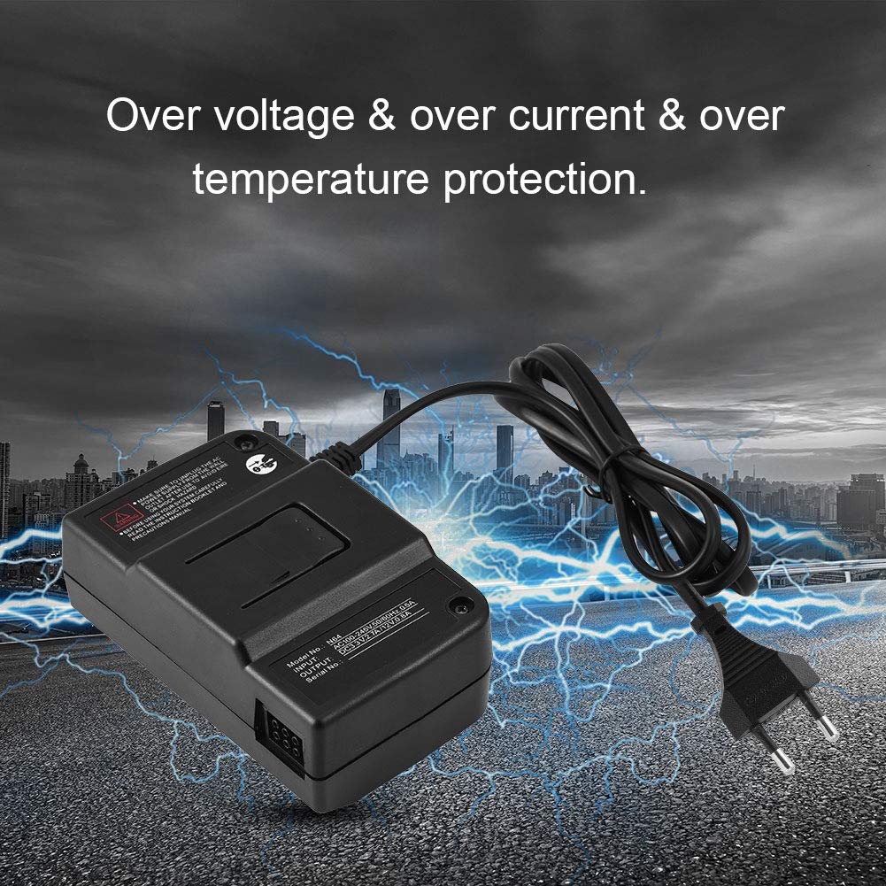 Adaptador de Corriente para Nintendo 64, 30000 Horas Adaptador de Ca Completamente Cerrado para Nintendo 64 Adaptador de Ca Protección de((Estándar Europeo 100-240V))
