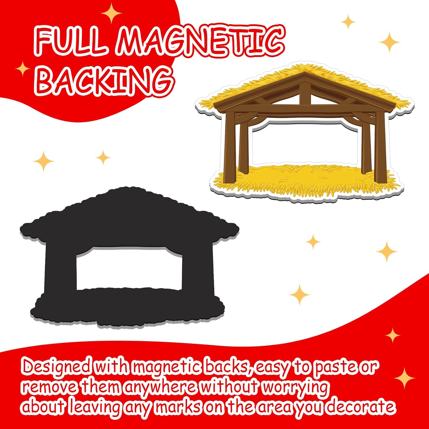 Kigeli 27 Pieces Nativity Magnet Sets Religious Manger Scene Magnet Decal Set Nativity Scene Party Game for Classroom Activity Christmas Art Supplies(Cute Style)