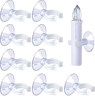 Boao 50 Pieces Christmas Candle Suction Cups Holder Window Candle Clamp Clips Plastic Candle Suction Cups for Home Weeding Party Decoration