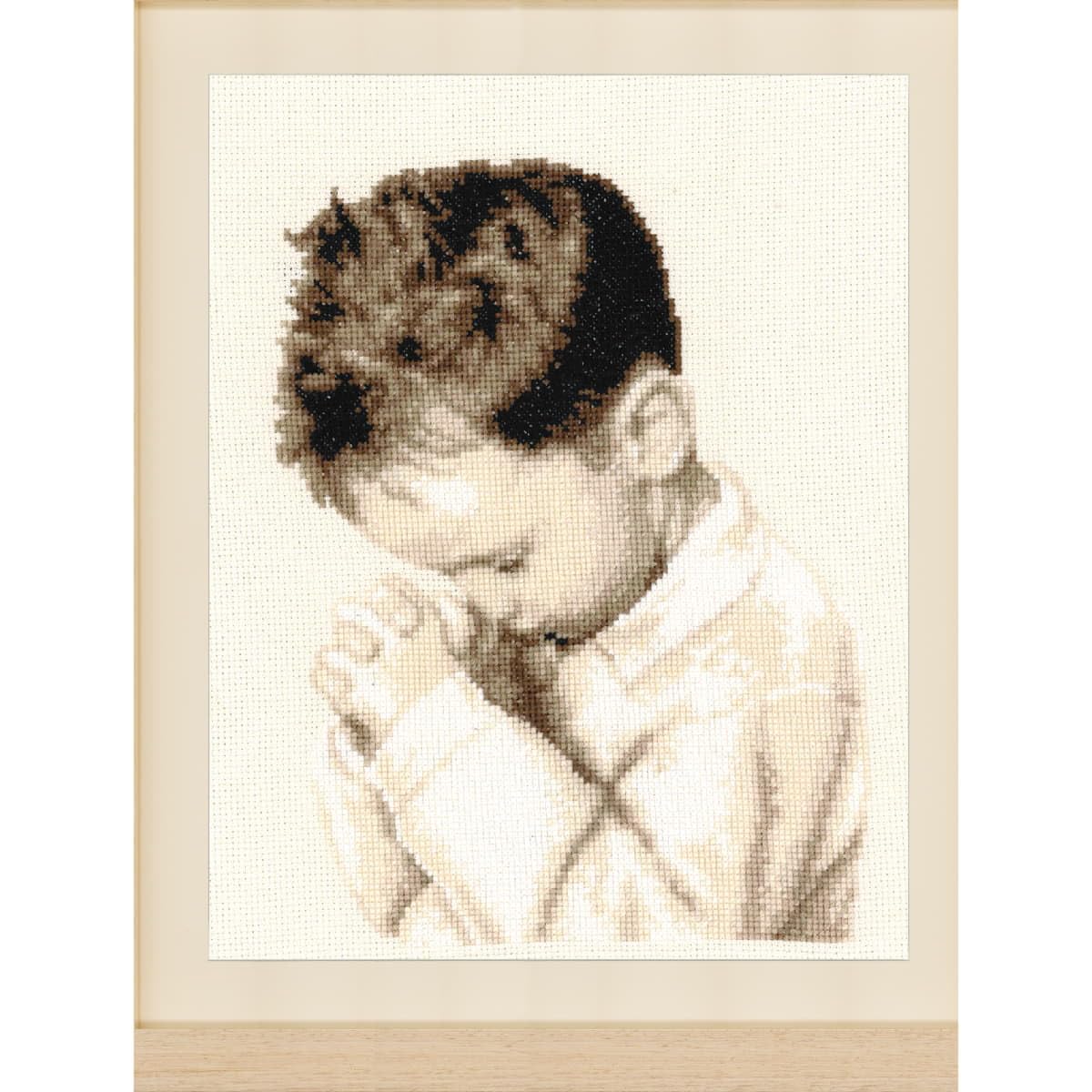 Vervaco Embroidery Kit, Praying Boy (14 Count), 21x28cm