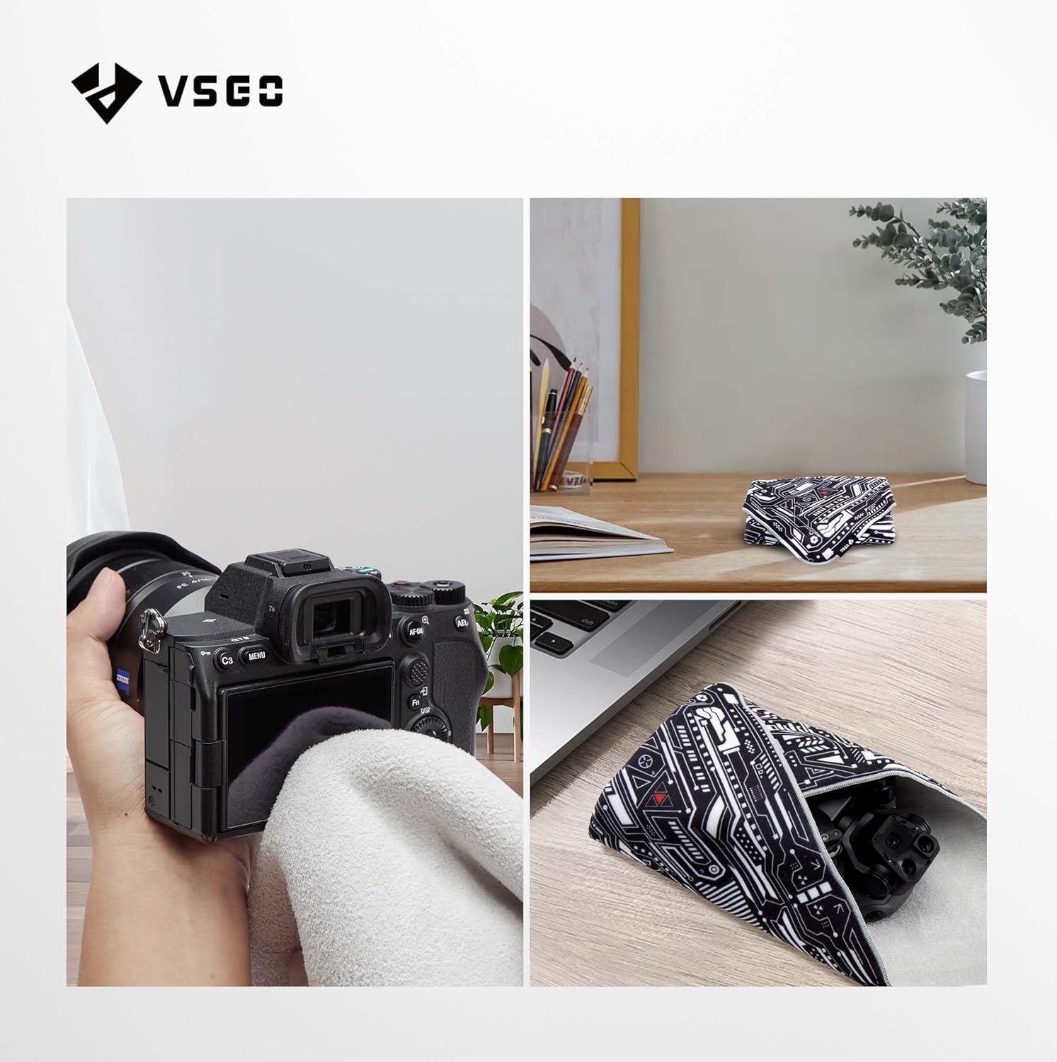 VSGO VS-S03E New Full Frame Camera Cleaning Kit and 17.71"X17.71" Lens Protective Wrap