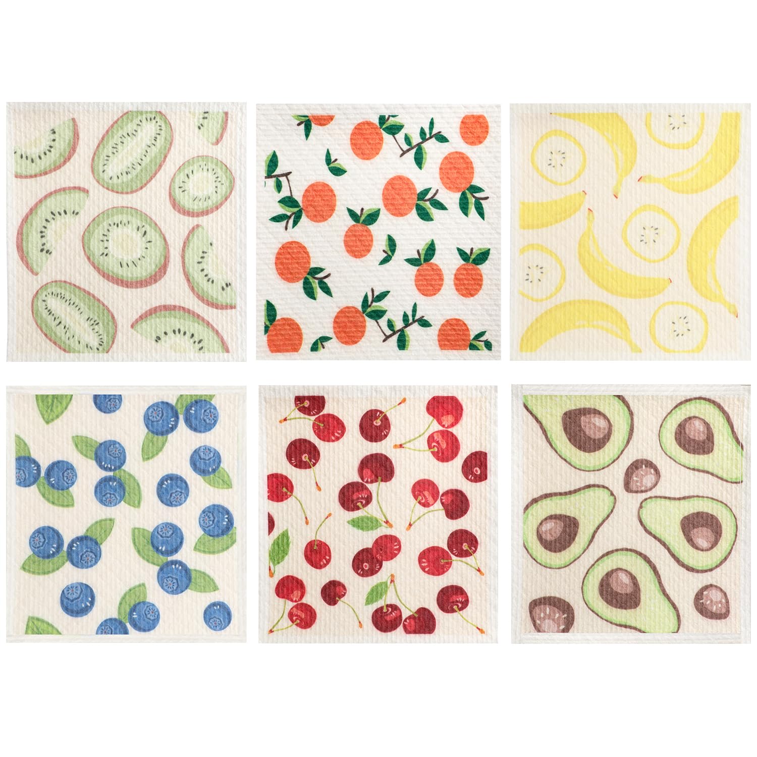 Swedish Dishcloth Swedish Dishcloths Swedish Dish Coth Reusable Dish Cloths Swedish Dish Cloths Set of 6 Washable Quick Drying Sponge Cloths for Counters Dishes Home Bar Table Wiping