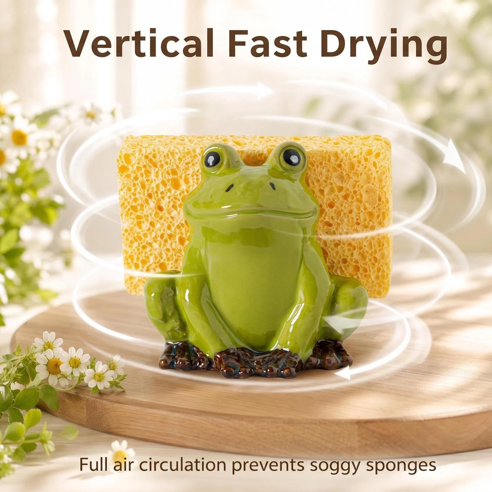 Cute Frog Sponge Holder - Kitchen Sink Organizer -4