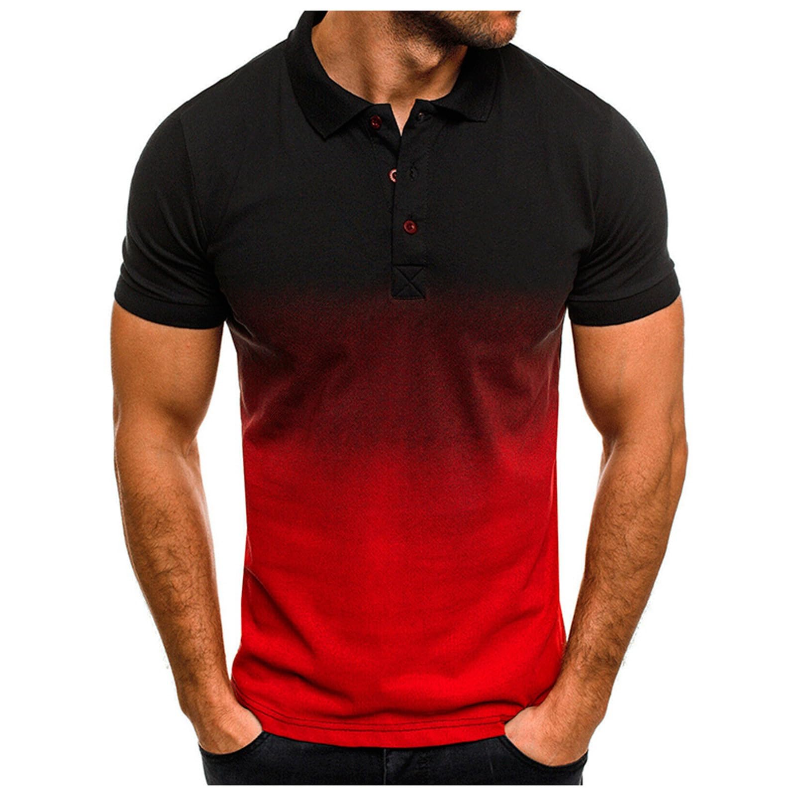 Generic Polo de Manga Corta para Hombre - Tops tee Talla Grande Verano Ropa Transpirable Camiseta Slim Fit Hombre Polos de Golf para Hombre Elegante Camiseta de Manga Corta para el Trabajo Formal