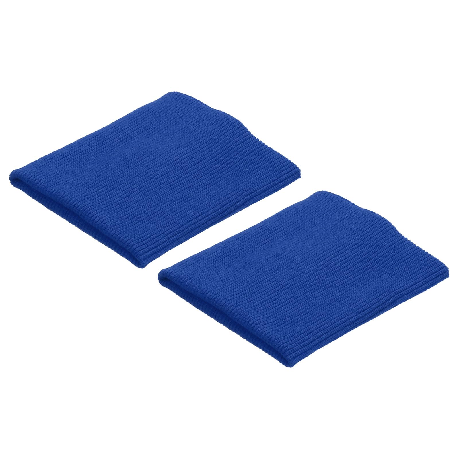 sourcing map Puños elásticos acanalados, tela de algodón de 7,5 x 9 cm, cinta elástica de punto para costura, color azul oscuro, 1 par