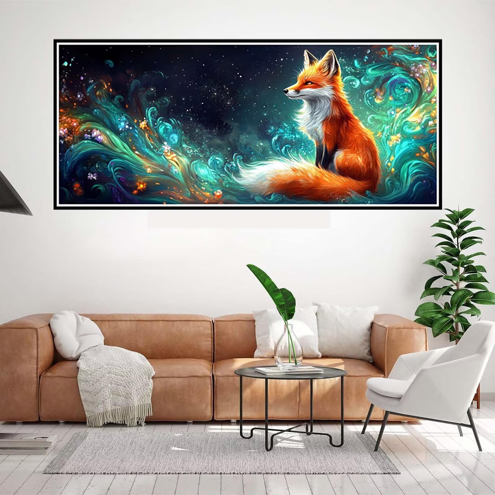 Diamentowe malowanie lisa dla dorosłych, diamentowe malowanie sen malowanie diamentowe 5D DIY haft diamentowy ścieg krzyżykowy kryształ górski kreatywne hobby dorośli do dekoracji domu 100x300CM