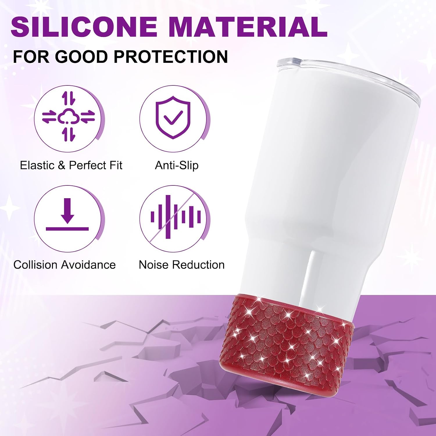 PATIKIL Silicone Water Bottle Boot for Tumbler, Anti-Slip Water Bottom Protective Sleeve Tumbler Protector Cover