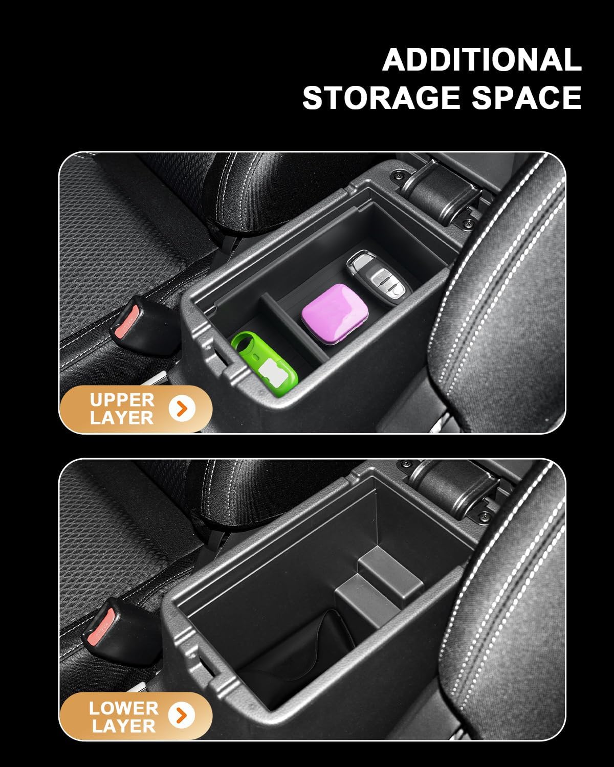 2026 Outlander Sport Center Console Organizer - For 2021-2025 2026 Mitsubishi Outlander Sport(2.0 S/2.0 ES/2.0 LE/2.0 SE/2.4 SEL) Accessories Armrest Box Storage Tray - ABS