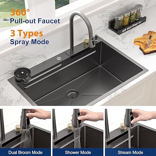 Miniatura 258 de Sarlai Fregadero de barra de 21 gotas de acero inoxidable - Fregadero de cocina de 21 x 20 pulgadas, estación de trabajo de montaje superior, acero