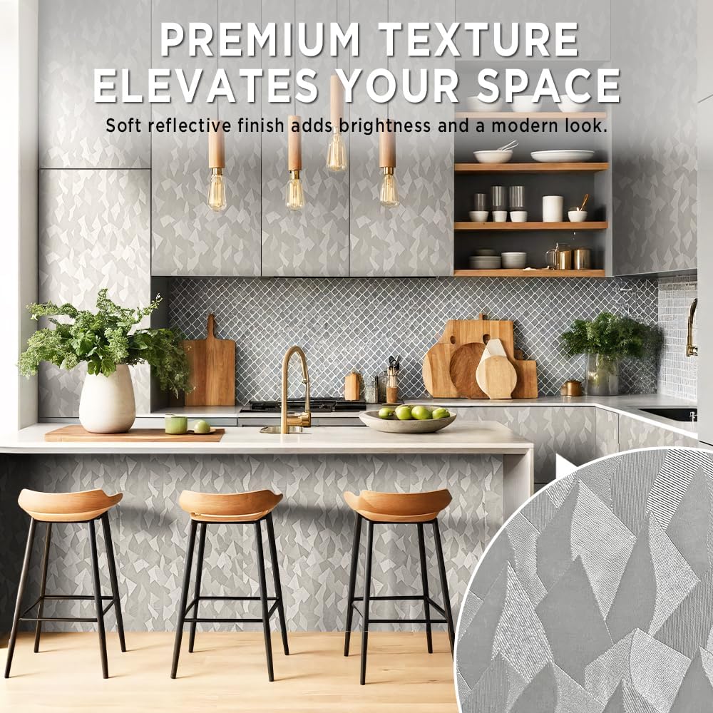 Peel and Stick Wallpaper, 17 in x 49 ft(Long), Removable Self Adhesive Wall Paper for Accent Wall, Bathroom, Bedroom, Furniture Renovation, Modern Matte Black Vinyl Contact Paper for Home DIY